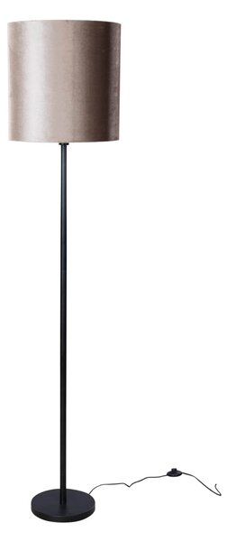 Stojací lampa černá s taupe sametovým stínítkem 50 cm - Simplo