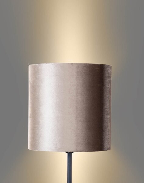 Stojací lampa černá s taupe sametovým stínítkem 50 cm - Simplo