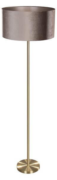 Stojací lampa mosazná s sametovým stínidlem taupe 50 cm - Simplo