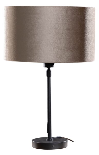 Stolní lampa černá s taupe sametovým stínítkem 35 cm - Parte