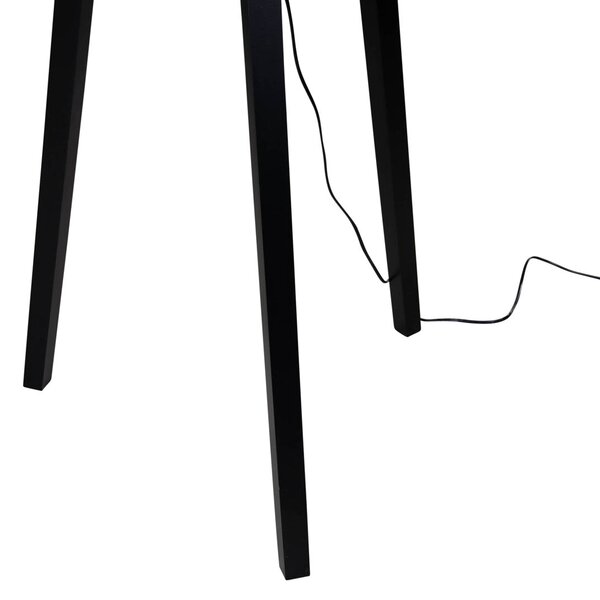 Stojací lampa černá s tmavě béžovým sametovým stínítkem 50 cm - Puros