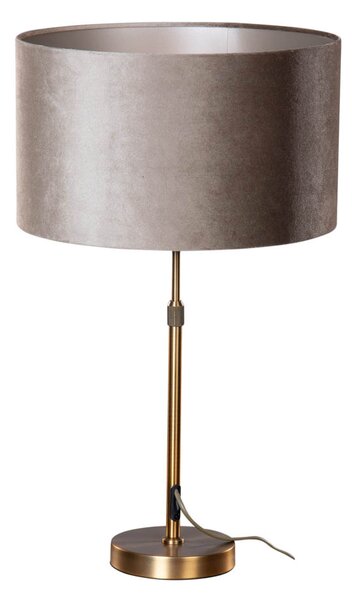 Stolní lampa bronzová s tmavě béžovým sametovým stínítkem 35 cm - Parte