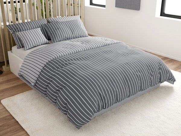 Povlečení z Renforcé bavlny CAPRIVI šedé knoflík Rozměr povlečení: 70 x 90 cm | 140 x 200 cm