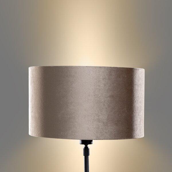 Stolní lampa černá s taupe sametovým stínítkem 35 cm - Parte