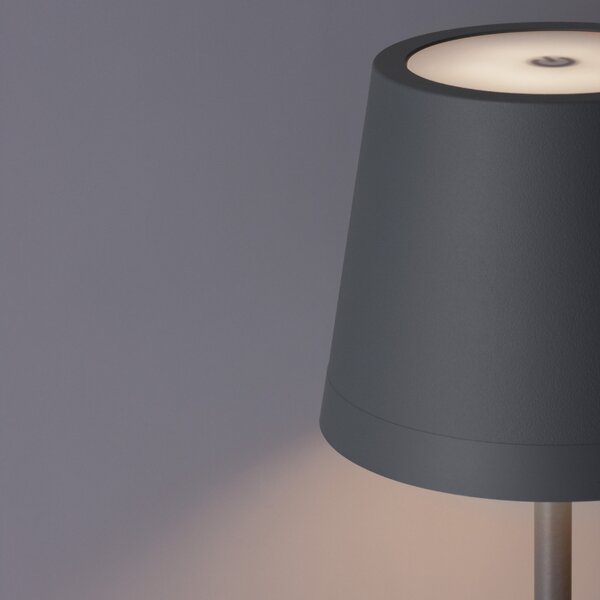 Šedá kovová nabíjecí stolní LED lampa Nova Luce Seina