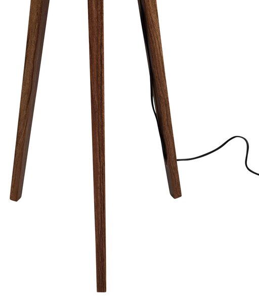 Stojací lampa na třech nohách z ořechového dřeva se zeleným sametovým stínítkem 50 cm - Tripod Classic