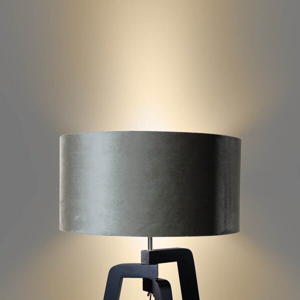 Stojací lampa černá s zeleným sametovým stínítkem 50 cm - Puros