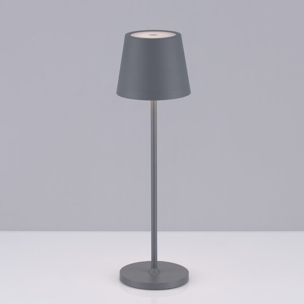 Šedá kovová nabíjecí stolní LED lampa Nova Luce Seina