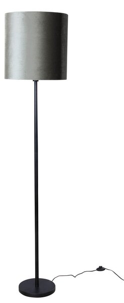 Stojací lampa černá s zeleným sametovým stínítkem 40 cm - Simplo