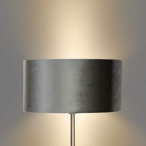 Stojací lampa mosazná s sametovým stínidlem zelená 50 cm - Simplo