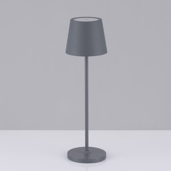 Šedá kovová nabíjecí stolní LED lampa Nova Luce Seina