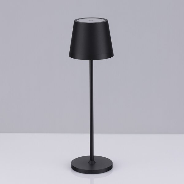 Černá kovová nabíjecí stolní LED lampa Nova Luce Seina