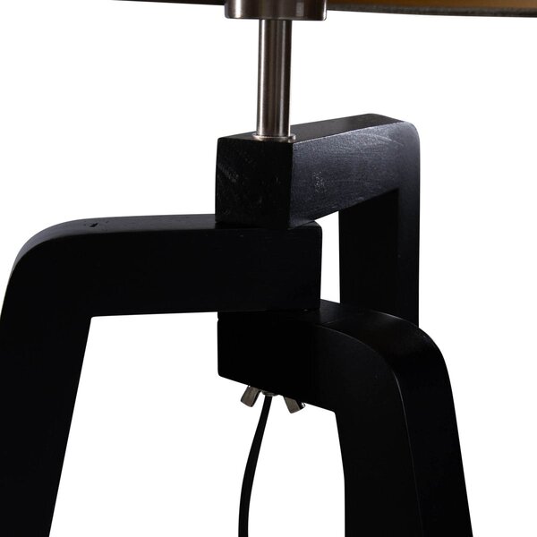 Stojací lampa černá s zeleným sametovým stínítkem 50 cm - Puros