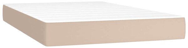 Box spring postel matrace a LED cappuccino 120x200cm umělá kůže 3134098