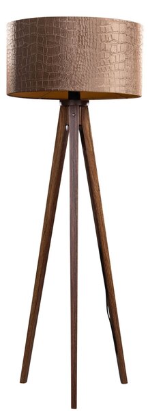 Stojací lampa na třech nohách z ořechového dřeva s sametovým stínidlem krokodýl 50 cm - Tripod Classic