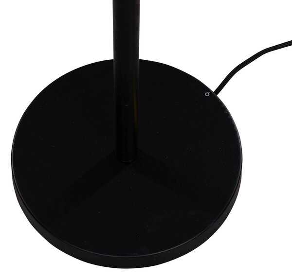 Stojací lampa černá s hnědým sametovým stínítkem 40 cm - Simplo