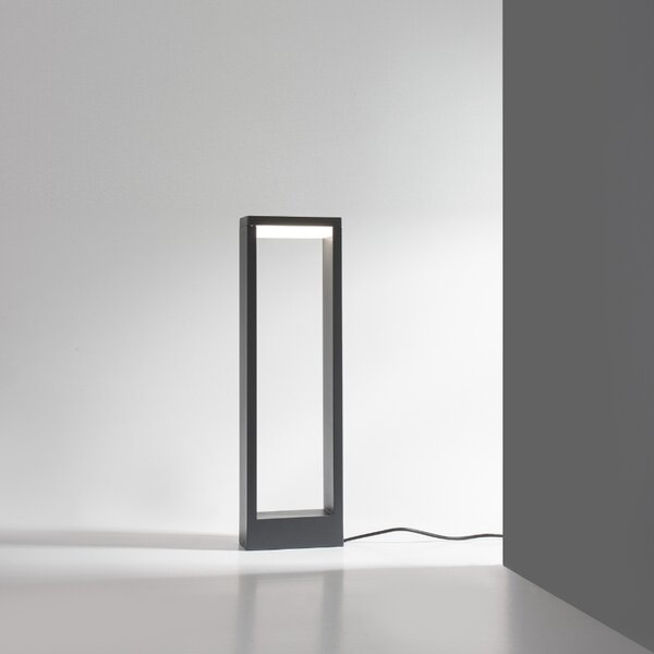 Tmavě šedé kovové venkovní sloupkové LED světlo Nova Luce Bliss 50 cm