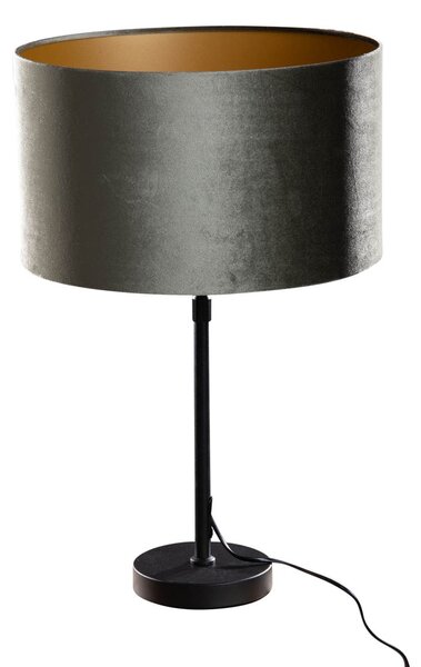 Stolní lampa černá s zeleným sametovým stínítkem 35 cm - Parte