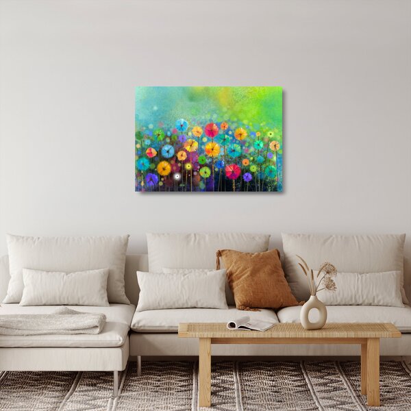 Skleněný obraz - Abstraktní květiny (70x50 cm)