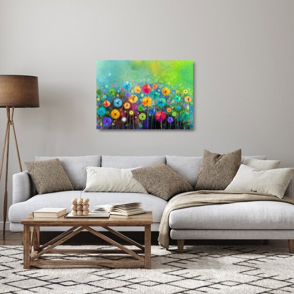 Skleněný obraz - Abstraktní květiny (70x50 cm)