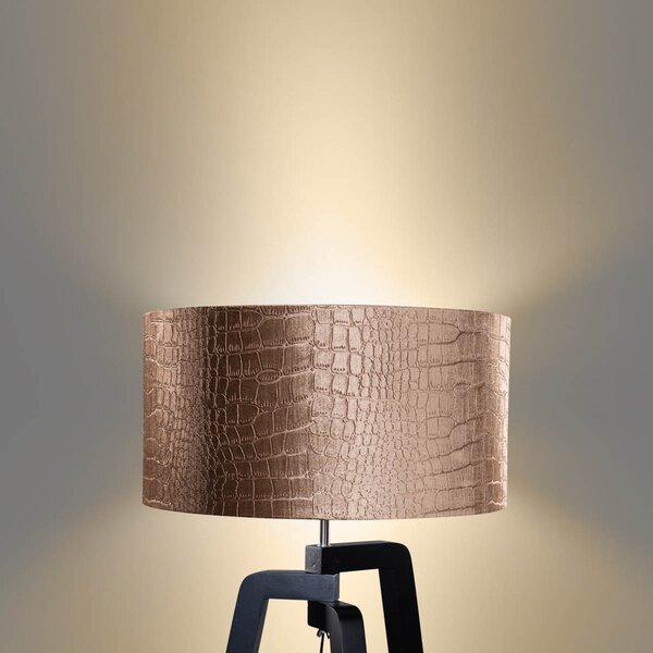 Stojací lampa černá s sametovým stínidlem krokodýl 50 cm - Puros