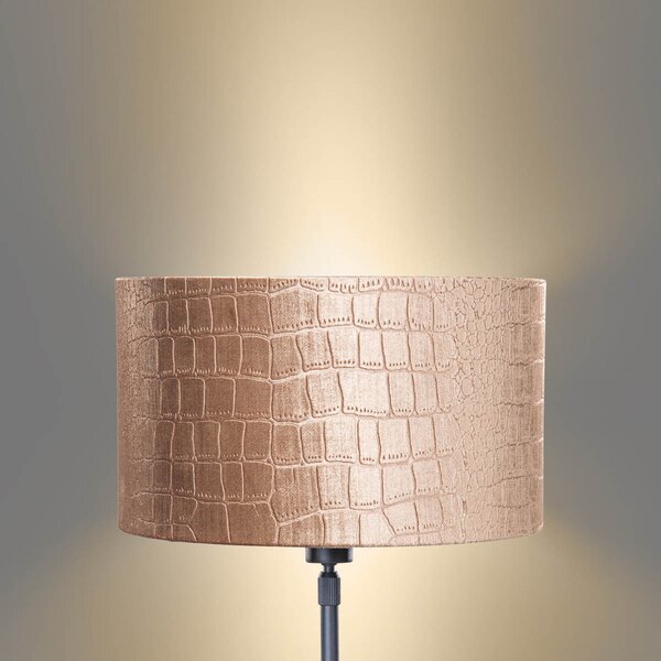 Stolní lampa černá s sametovým stínidlem, krokodýlí design 35 cm - Parte