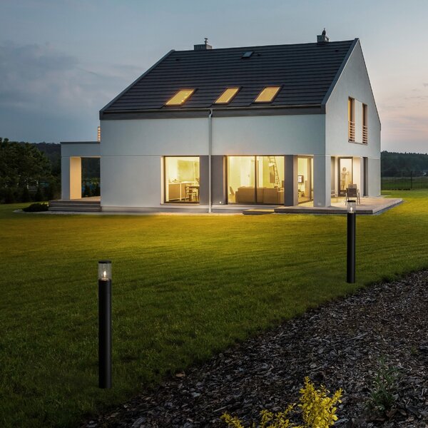 Černé kovové venkovní sloupkové světlo Nova Luce Cetera 90 cm