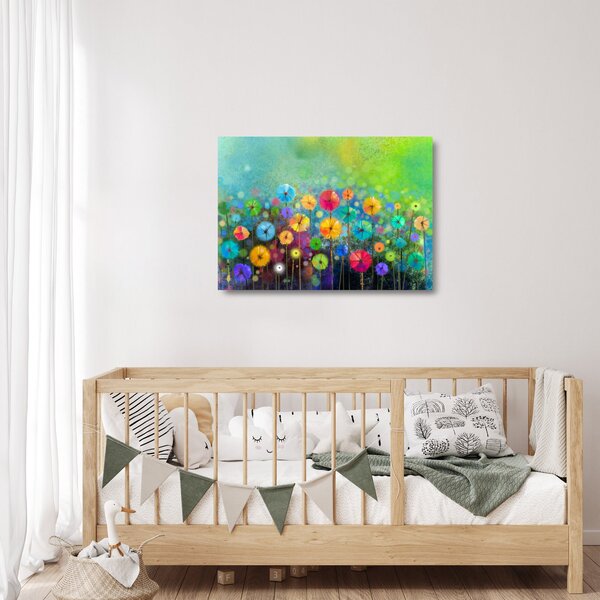 Skleněný obraz - Abstraktní květiny (70x50 cm)