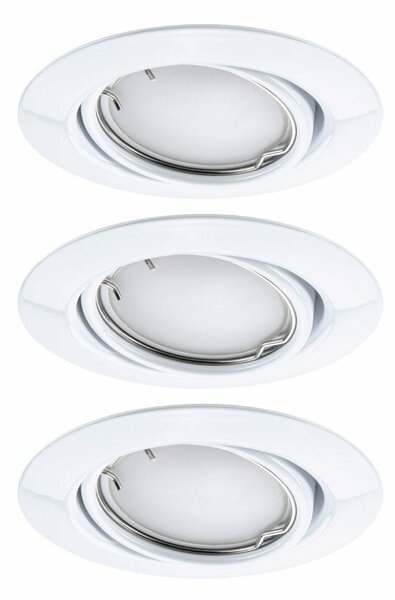 PAULMANN LED vestavné svítidlo Smart Home Zigbee Base Coin základní sada výklopné kruhové 90mm 20° 3x4,9W 230V stmívatelné 3000K bílá 924.63