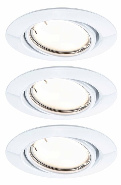 PAULMANN LED vestavné svítidlo Smart Home Zigbee Base Coin základní sada výklopné kruhové 90mm 20° 3x4,9W 230V stmívatelné 3000K bílá 924.63