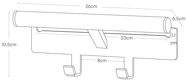 Černý kovový věšák na batoh Yamazaki Tower 26 cm