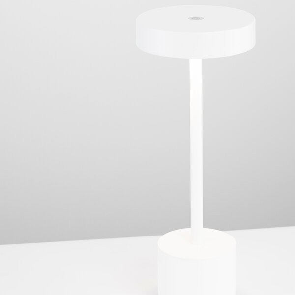 Bílá kovová zahradní stolní LED lampa Nova Luce Fumo