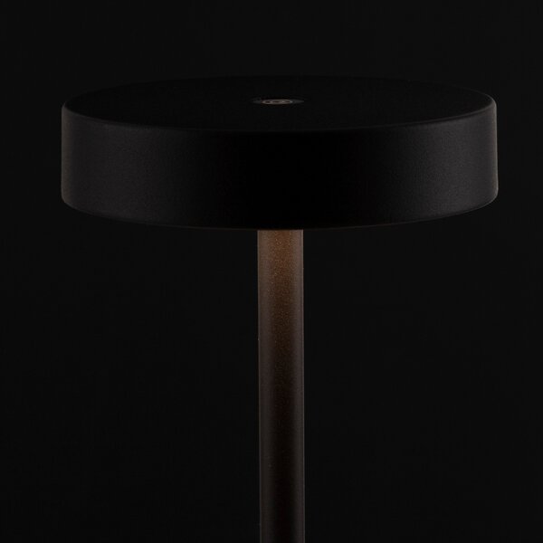 Černá kovová zahradní stolní LED lampa Nova Luce Fumo
