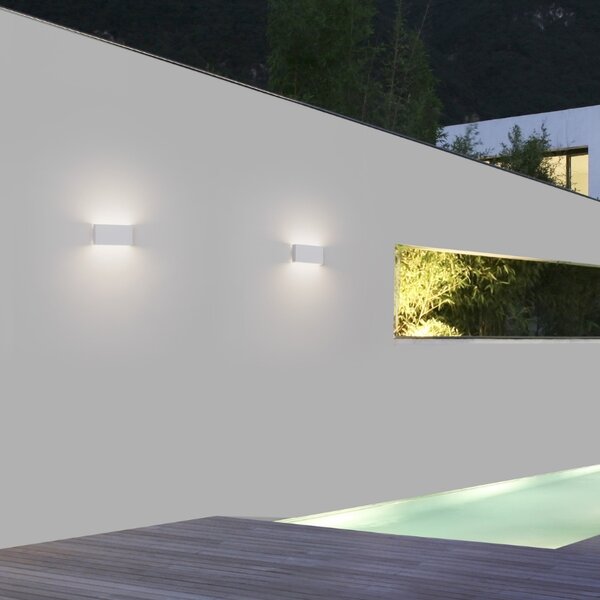 Bílé kovové venkovní nástěnné LED světlo Nova Luce Mile