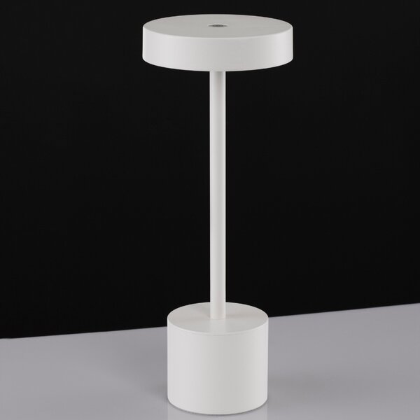 Bílá kovová zahradní stolní LED lampa Nova Luce Fumo
