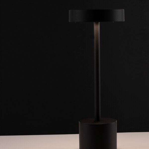 Černá kovová zahradní stolní LED lampa Nova Luce Fumo