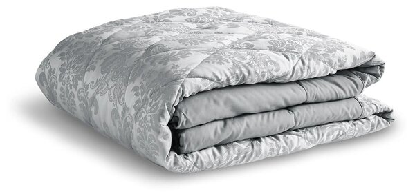 Šedý prošívaný přehoz přes postel Catherine Lansfield Jacquard, 240 x 260 cm