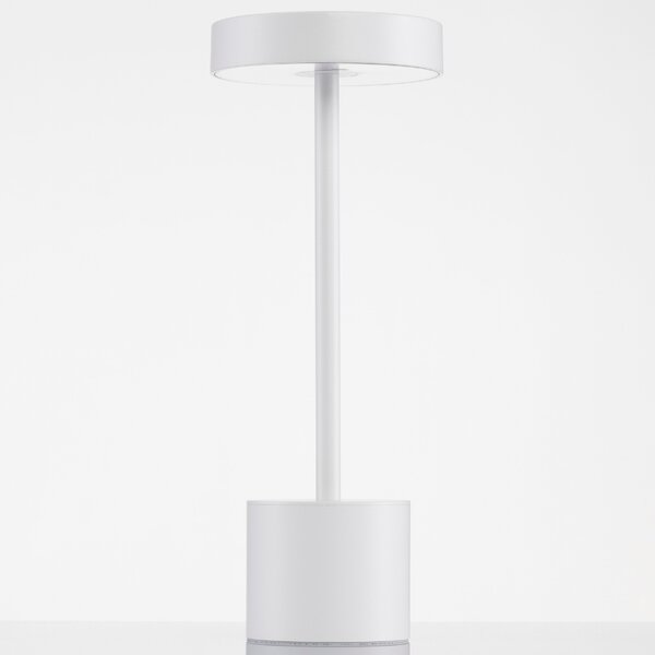 Bílá kovová zahradní stolní LED lampa Nova Luce Fumo