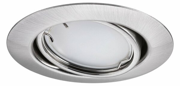 PAULMANN LED vestavné svítidlo Smart Home Zigbee Base Coin základní sada výklopné kruhové 90mm 20° 3x4,9W 230V stmívatelné 3000K kov kartáčovaný 924.64
