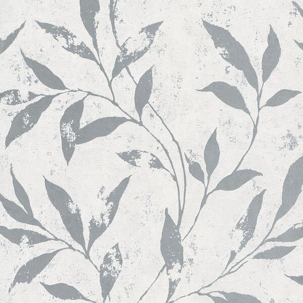 Bílo-šedá vliesová tapeta s květy A48301, Vavex 2024