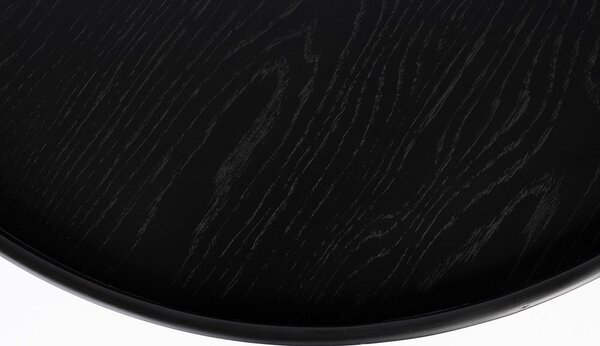 Černý kulatý konferenční stolek s deskou v dubovém dekoru ø 70 cm Yuri L – White Label