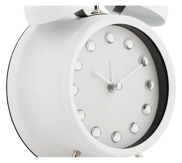 Designový zvoncový budík 6018WH Karlsson 17cm