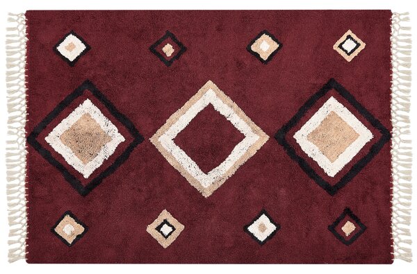 Bavlněný koberec 160 x 230 cm červený SIIRT