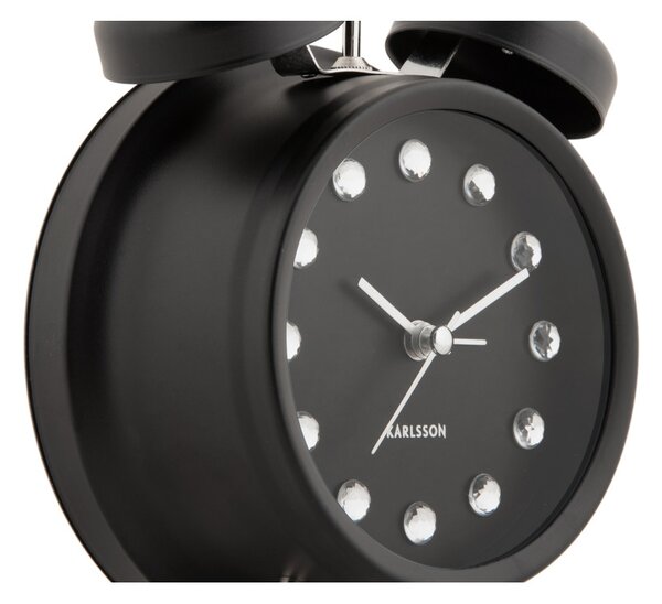 Designový zvoncový budík 6018BK Karlsson 17cm