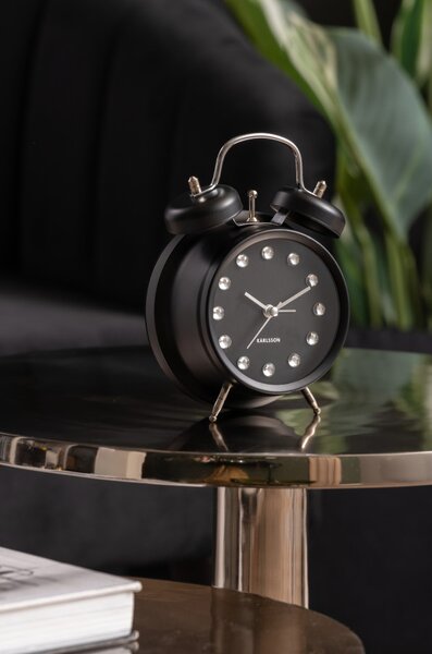Designový zvoncový budík 6018BK Karlsson 17cm