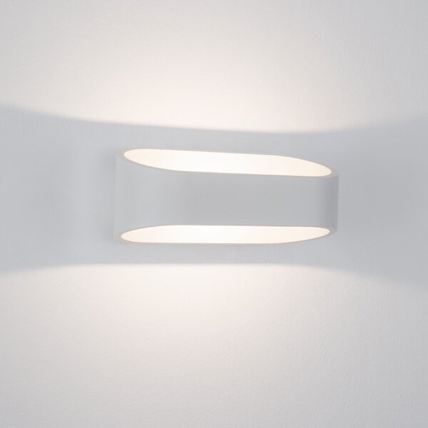 Bílé kovové venkovní nástěnné LED světlo Nova Luce Mile II