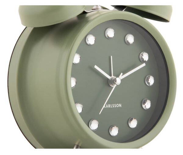 Designový zvoncový budík 6018GR Karlsson 17cm