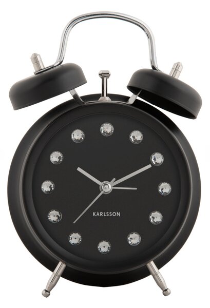 Designový zvoncový budík 6018BK Karlsson 17cm