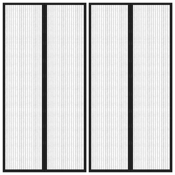 Závěsy do dveří proti hmyzu 2 ks s magnety černé 220 x 100 cm 314687