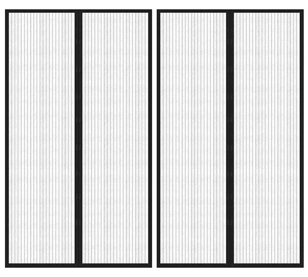 Závěsy do dveří proti hmyzu 2 ks s magnety černé 200 x 80 cm 314685